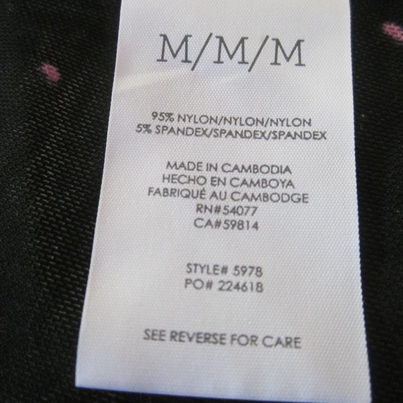 CAbi Top M Impetuous Topper Black/Pink Dots Mesh Tie Front #5978 - Picture 8 of 9